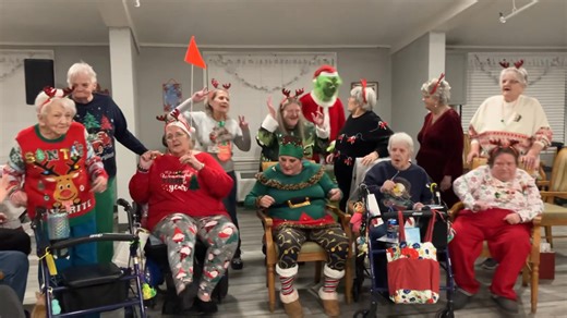 1.4K views · 25 reactions | The Grinch dances with the ladies at our resident Christmas party! #grinchmas #christmas2025 #AssistedLivingActivities | Springfield Assisted Living | Facebook