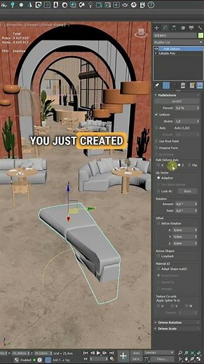 Path deform - 3ds max modifier