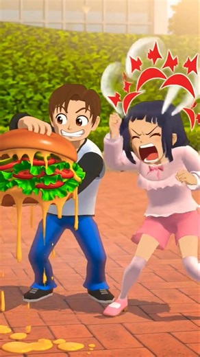 Yuta Epic Burger Steal! 😲✨ #sakuraschoolsimulator #sakurashorts #sakura #animation #trendingshorts