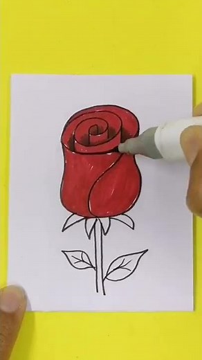🔴 Dibujos Faciles ✅ Como Dibujar una Rosa Roja Abierta ⭐ Easy Art