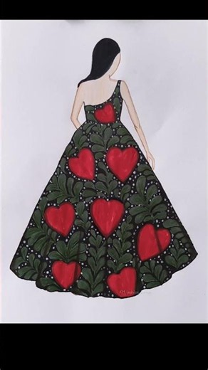 How to draw a girl in beautiful dress! girl dress drawing easy!girl drawing #shorts