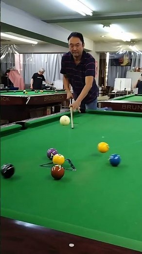 【ビリヤード】きたお先生の左肘伸ばしブレイク。 #ビリヤード #billiards #ブレイク #９ボール #ナインボール #ファイやん #ファイヤー川原 #shorts