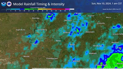 The 'heaviest' of the rain will fall early this morning, with lighter more scattered precipitation this afternoon and evening. See our previous post for additional details: https://www.facebook.com/photo?fbid=898385052391569&set=a.274055078157906 | US National Weather Service Aberdeen South Dakota