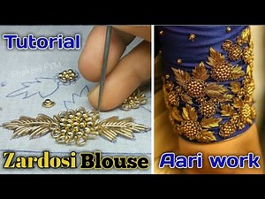 zardosi blouse border tutorial | zardosi work blouse | aari embroidery | zardosi embroidery | saree