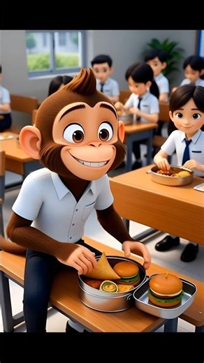 Monkey Classroom Story 🐒 | Dosti, Madad & Ek Cute Twist 😢❤️ #shorts #animal #viral