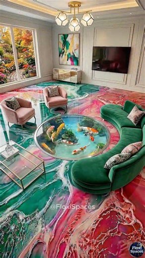 THIS FLOOR IS JUST AMAZING 😱 Luxury Aquarium Epoxy floor Transformation #epoxyfloor #diy