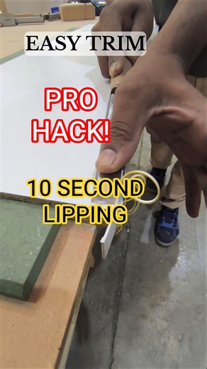 PRO TIP! Chisel Hack for PERFECT Lipping Trim 🔥 #diy #carpentry #DIYProTip #viralvideo #trending