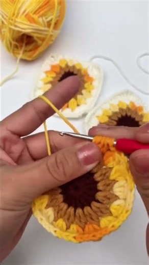 Crochet Square Sunflower #crochet #square #sunflower