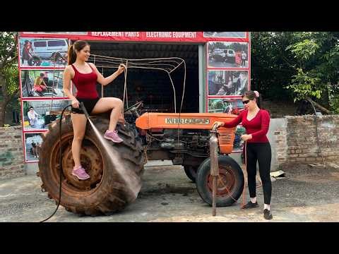 Girl’s Challenge: Reviving a 50-Year-Old Tractor (Oil Change, Cleaning & Exhaust Welding)🦾🦾🦾