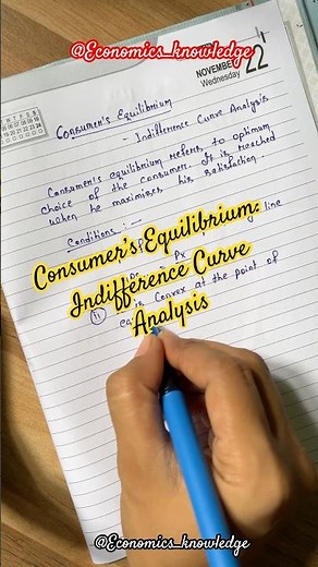 Consumer’s Equilibrium: Indifference Curve Analysis | Microeconomics #economics #upsc #apsc #shorts