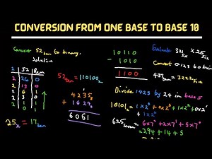 Conversion from one base to base 10 and vice versa.