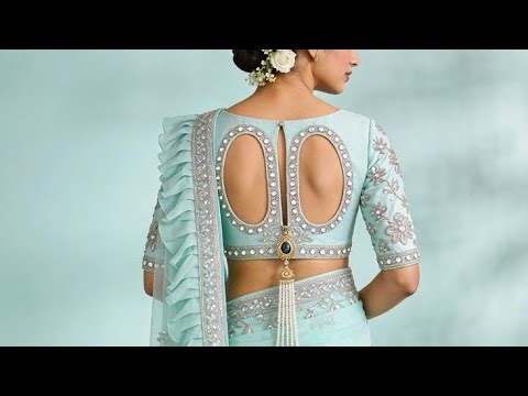 2026 new latest back neck blouse design fashion