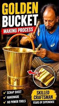 From Scrap to Golden Bucket ✨ Amazing Handmade Metal Craft #shorts #bucketmaking #handmade #workshop