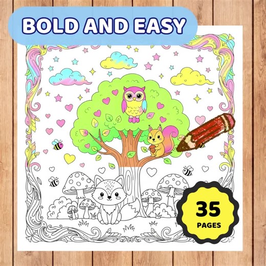 35 Kawaii and Cozy Coloring Pages, PDF Digital Download, Mindfulness Coloring Sheets, Easy and Bold Designs, Cute Characters - Etsy