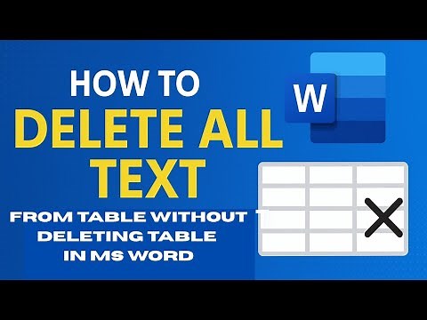 How to Delete All Text From Table Without Deleting Table in Word | How to Delete Text from Table