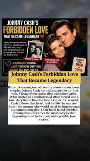 Johnny Cash’s Forbidden Love That Became Legendary #JohnnyCash #JuneCarter #viral #usa #trending
