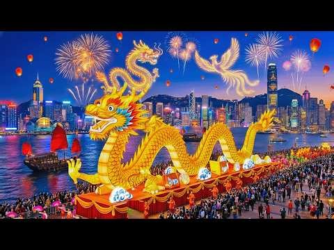 Hong Kong Lunar New Year 2026: Spectacular Fireworks, Dragon Dances & Victoria Harbour Parade in 4K