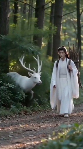 When a magical white deer turns into a stunning fairy! 🦌✨ #Fantasy #MagicDeer #Fairytale