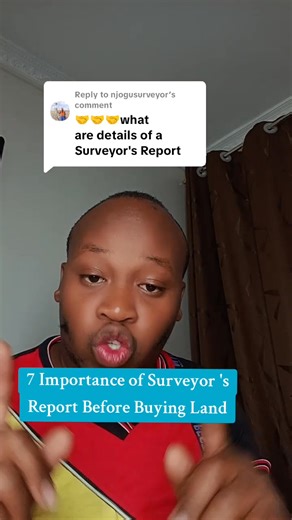 1.2K views · 30 reactions | 7 Importance of Surveyor's Report Before Buying Land Njogu Surveyor - Land Surveying Civic Class #njogusurveyor | Njogu Surveyor | Facebook
