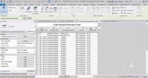 Collect, calculate and create facade fenestration and wall area...