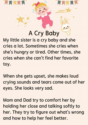 A Cry Baby #crybaby #baby #cryingchild #littlesister #fyp #fory #foryoupage #english #learnenglish #englishclass #dailyenglishpractice #dailyenglish #englishteacher #englishlesson #learnontiktok