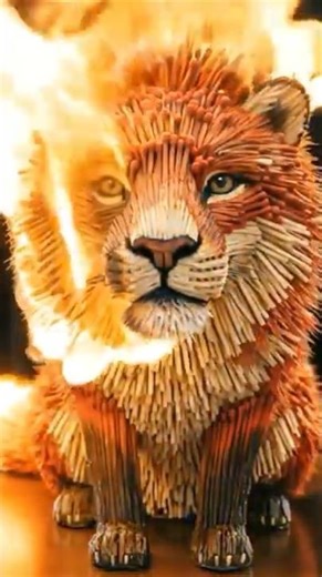 “When Fire Meets a Lion… This Happens 🔥🦁” #lion #motivation #power