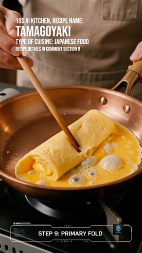 TAMAGOYAKI (SUSHI EGG) Recipe in 10s! #shorts #10sAiKitchen