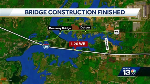Now open: All westbound lanes of Interstate 20 bridge over the Coosa River