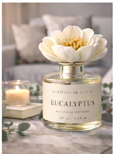 Handmade Sola Wood Flower Botanical Diffuser – Eucalyptus Scented Organic Essential Oil Home Decor - Etsy