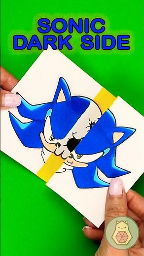 Sonic.exe Hidden Inside! 💀⚡Paper Skull Art DIY! #shorts