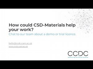 CSD-Materials - informatics to support materials R&D