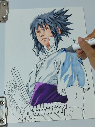 Sasuke com Sharingan desenho passo a passo