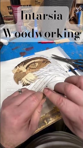 Intarsia Hawk #scrollsaw #intarsia #woodworking #handmade #woodart