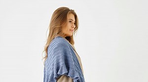 Sjal med fin volang – gratis stickmönster