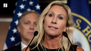 Rep. Marjorie Taylor Greene (R-GA) wants to send the Capitol Police after Jimmy Kimmel after he told a joke on his television show. | HuffPost