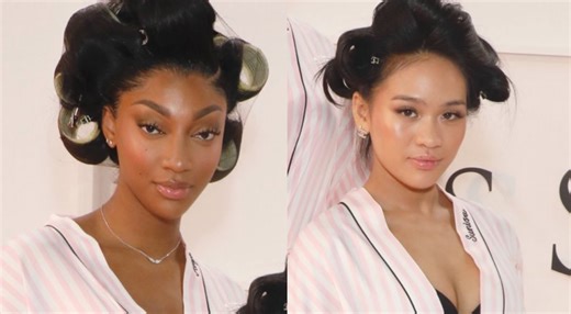 Angel Reese & Sunisa Lee Were Causing a Major Stir Backstage While Making History At The Victoria's Secret Fashion Show [PHOTO]