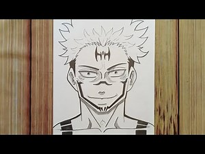 Easy anime drawing || How to Draw Sukuna Step by Step || Jujutsu Kaisen sketch easy
