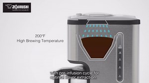 Zojirushi EC-ESC120 Coffee Maker Dome Brew Programmable, StainlessSteel and Black