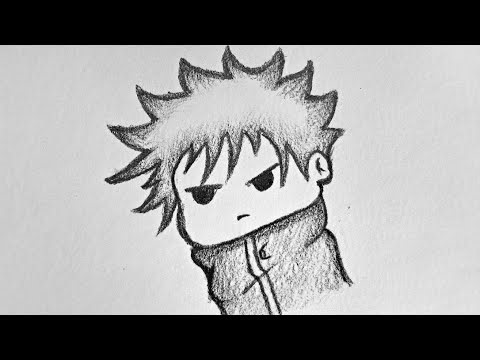 How to draw Cute Megumi from Jujutsu Kaisen - Easy Anime Drawing - Megumi drawing step by step