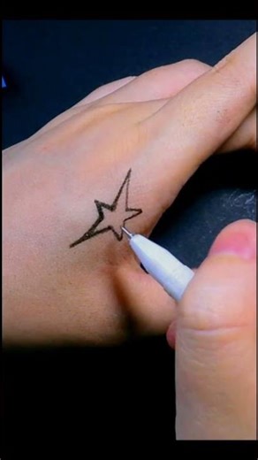 Unique Star Tattoo Design with Ballpoint Pen ✨