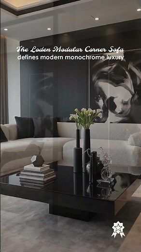 The Loden Modular Corner Sofa defines modern monochrome luxury