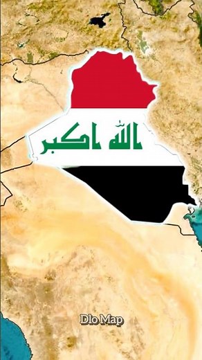 Flag Map of Iraq