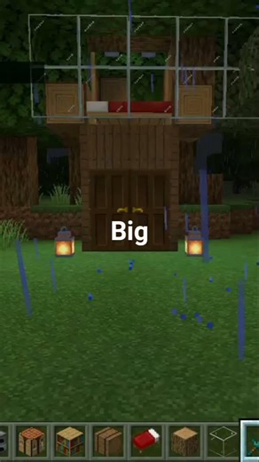 big tree inside small house in Minecraft
