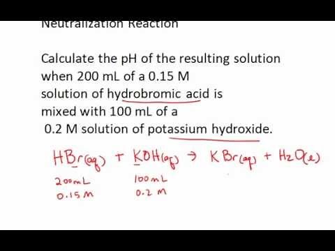 pH calculation neutralization reaction