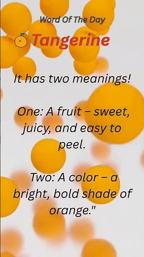 "Tangerine – Fruit or Color? 🍊 #Shorts"