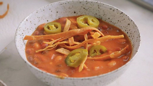 This bean chili is made with only pantry ingredients—a total vegetarian dream. | Epicurious