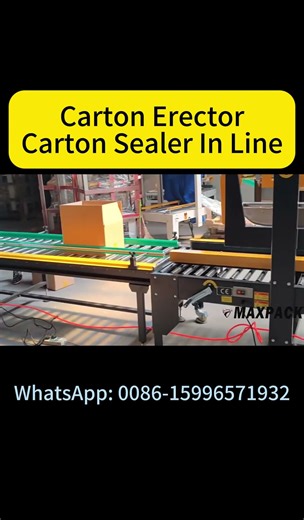 Case Erector and Top & Bottom Case Sealer with Packing Station - Industrial Packaging Line