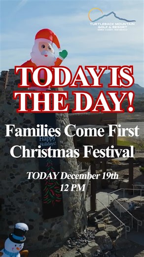 Turtleback Mountain Golf & Resort on Instagram: "Happening TODAY at 12pm head down to Turtleback Mountain Golf and Resort for the Families Come First Christmas Festival! We are giving away TEN THOUSAND FREE items that include Toys, Household Items, and Clothes, for all ages! Grab your FREE lunch, get your face painted, and see Santa and Mrs. Claus! See you at NOON at Turtleback Mountain Golf and Resort! Turtleback Mountain Golf and Resort 101 Clubhouse Dr. Elephant Butte NM 87935 #sierracounty #