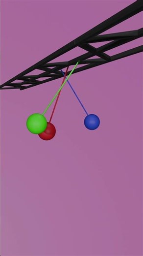 Colorful 3D Pendulum Trio ✨🔁 | Hypnotic Motion & Satisfying Geometry