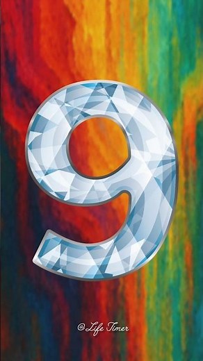 9 to 0 Crystal Countdown Timer 💎✨ | Colorful Background with Voice #timer #countdown #shorts